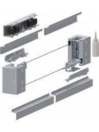 Automatische poort diy opener telescopische schuifdeur hardware zilverachtig