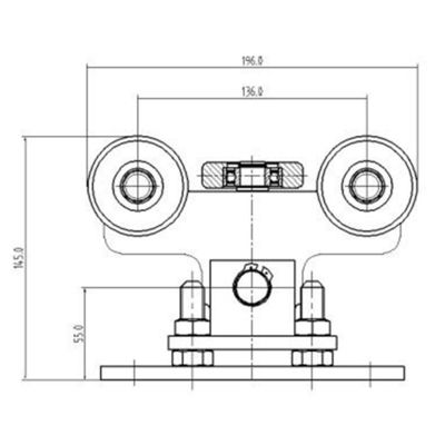 60mm met regelbaar het bevestigen de poortvervoer 5 van de plaatcantilever wiel