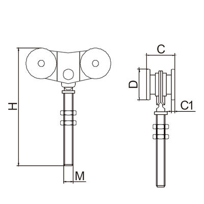 Hangend de Rolwiel 4 Ronde Plaatstijl 33.5mm van de glasdeur
