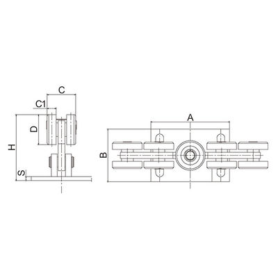 68mm Zilveren Gegalvaniseerde Cantileveromheining Gate Kit 9 Wielvervoer het Bevestigen Plaat
