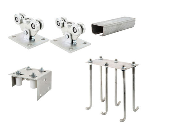 De schuifdeurhardware 8 wielen 5 rijdt openlucht zilverachtige gouden de cantileveruitrustingen van de Schuifdeurhardware