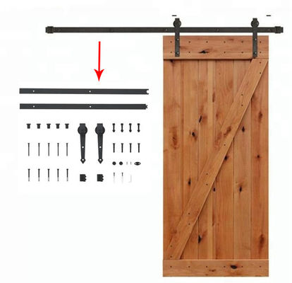 Dubbel 144 Duim 12 Voet 6,6 Voet-de Hardwarehangers Kit Interior van de Omleidings Glijdende Staldeur