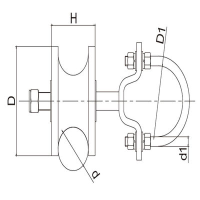 6“ Vierkant Postx 2“ Nylon de Rollenwielen van de Cantileverpoort voor Vierkante de Verbindingspoorten van de Pijpketting