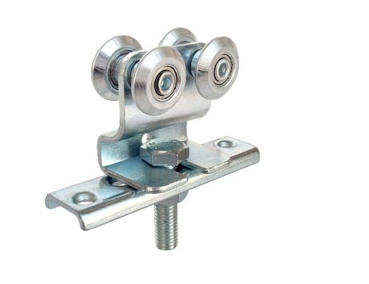 WIT ZINK 4 ROLLEN DIE ROL VAN DE HET SPOOR GLIJDENDE HANGENDE DEUR VAN DE DEURmontage DE HANGENDE MET BEND PLAAT HANGEN