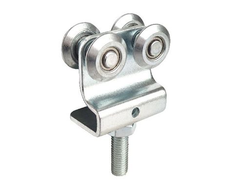 WIT ZINK 4 ROLLEN DIE ROL VAN DE HET SPOOR GLIJDENDE HANGENDE DEUR VAN DE DEURmontage DE HANGENDE MET BEND PLAAT HANGEN