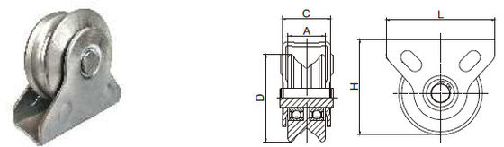Stevige Rol 2 Duim V Groefrollen voor Karretjes 50 - 160mm