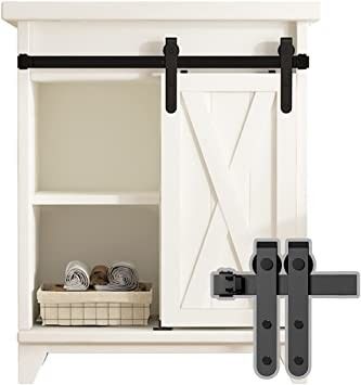 Dubbel Deurkabinet Mini Barn Door Hardware Kit 8ft 10ft Zwarte