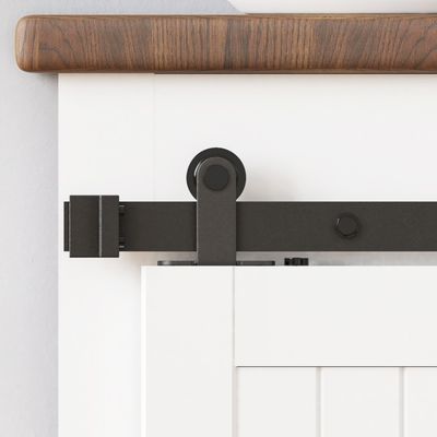 Super Mini Top Mount Mini Barn-Deurhardware Kit Black