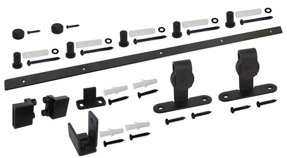 Super Mini Top Mount Mini Barn-Deurhardware Kit Black