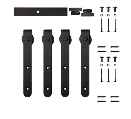 Zwart Poeder Met een laag bedekt Kabinet Mini Barn Door Hardware Kit voor Dubbele Deur