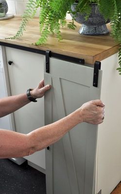 6 voet Stevig Staalmini barn door hardware kit voor Dubbele Meubilair Houten Deuren