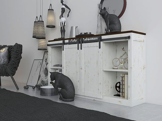 Kabinet Mini Barn Door Hardware Kit voor Dubbele Houten Deuren