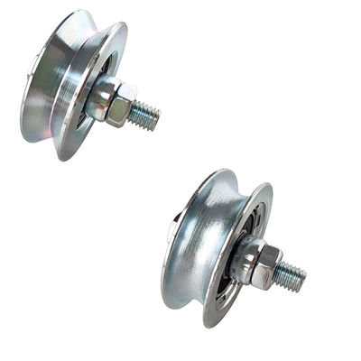 4 duim die Poortwiel V glijden Groef met Axle Bolt And Nut