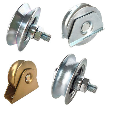 4 duim die Poortwiel V glijden Groef met Axle Bolt And Nut